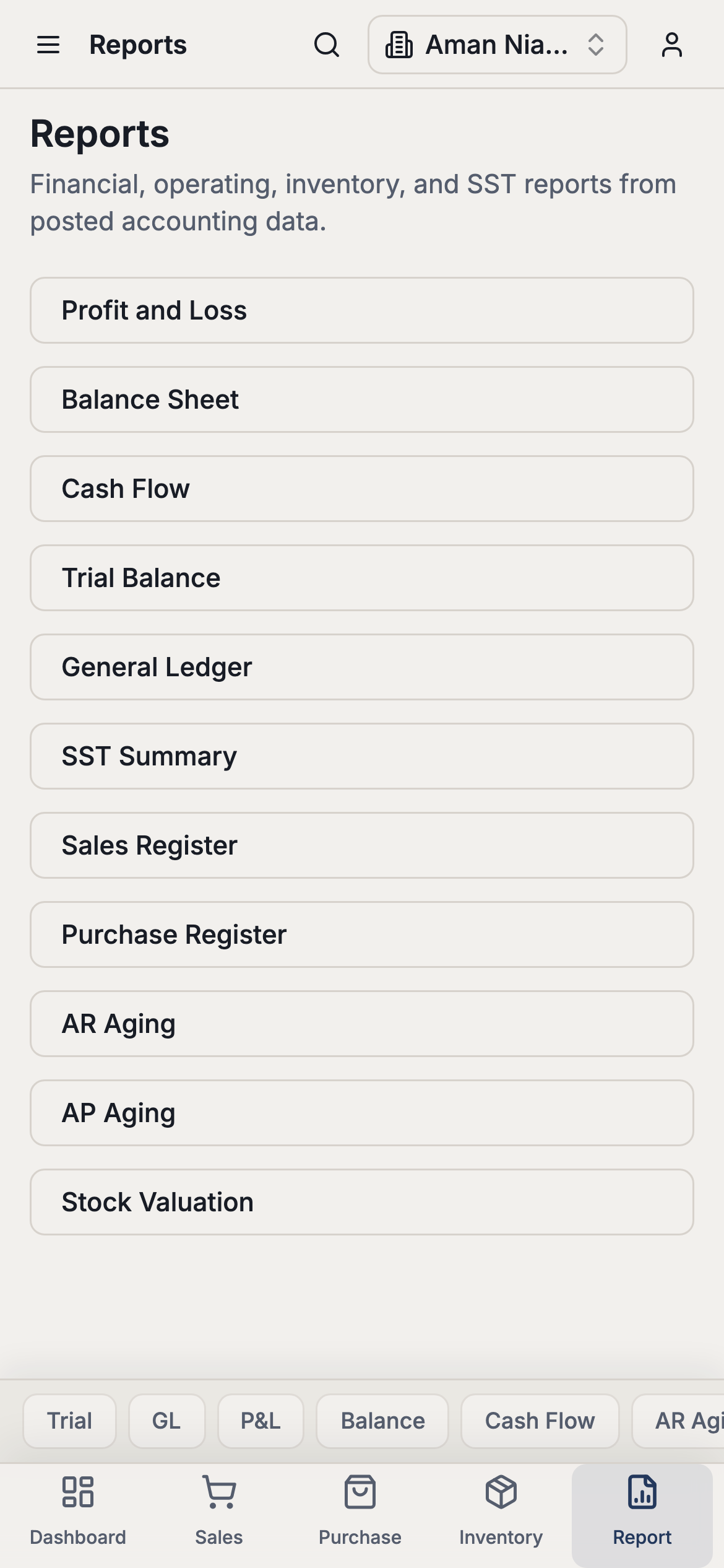 Kirado report catalog on a phone
